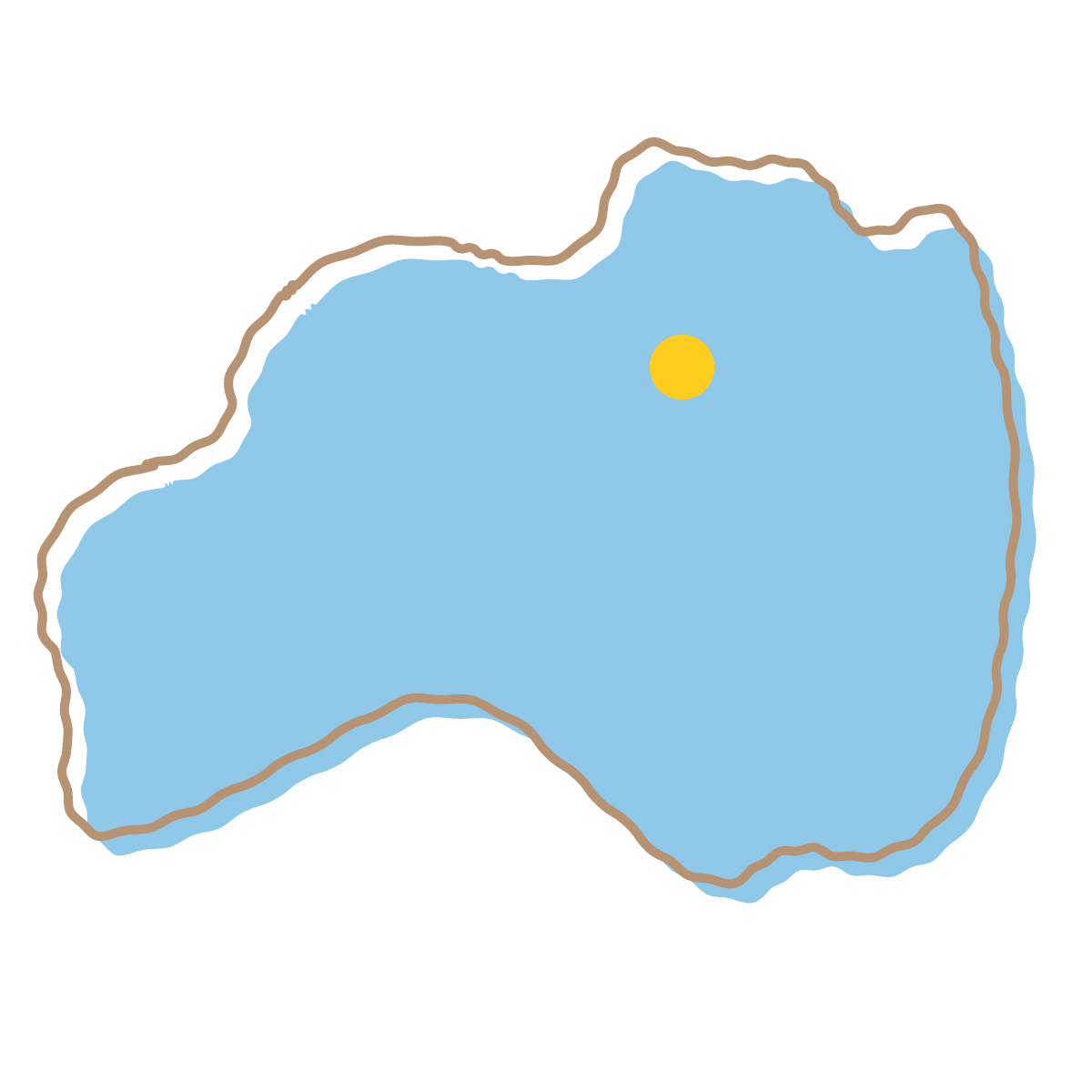 福島県の無料フリーイラスト|簡易・県庁あり・イラスト風(青)