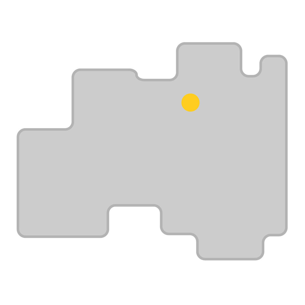 福島県の無料フリーイラスト｜簡易・県庁あり・角丸(グレー)