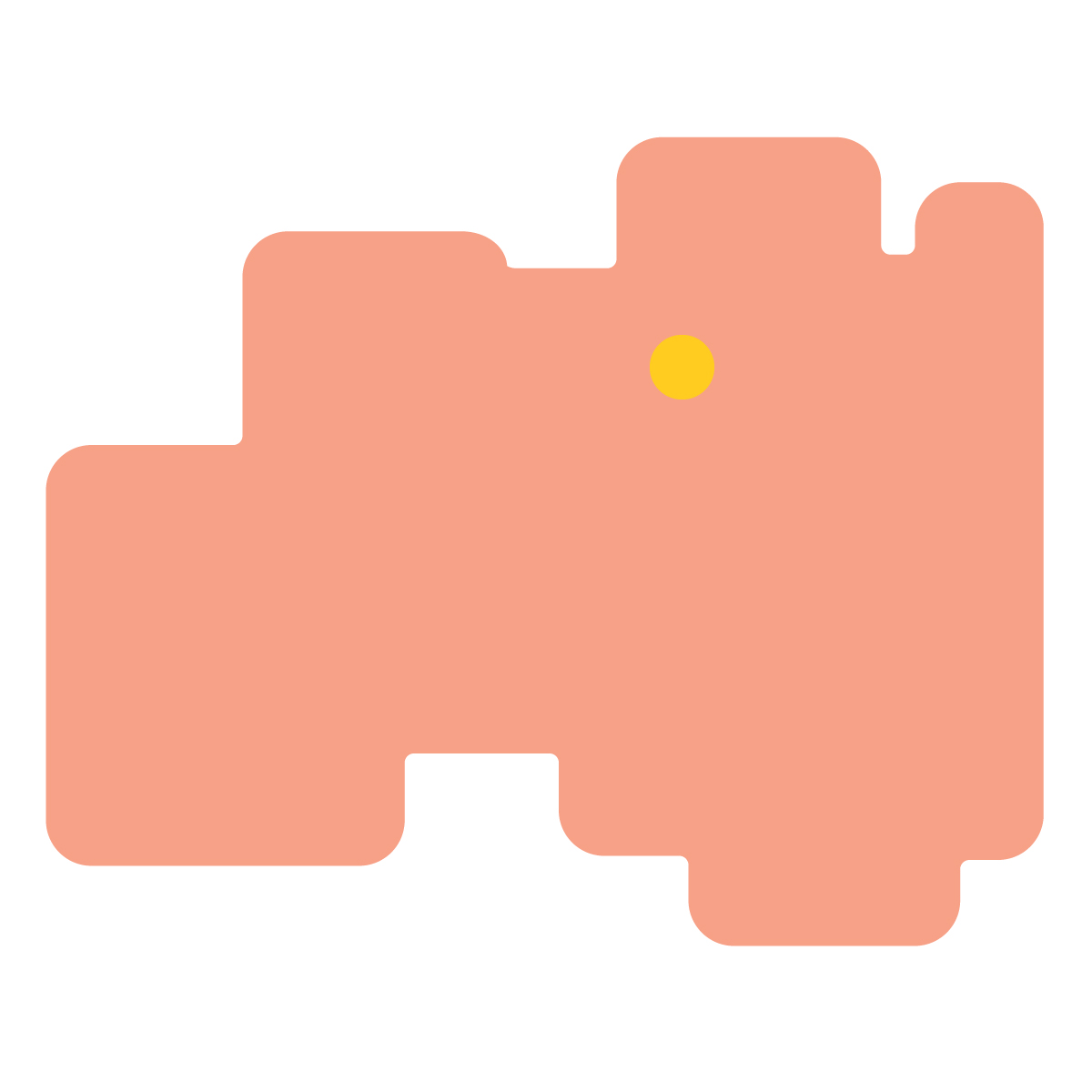 福島県の無料フリーイラスト｜簡易・県庁あり・角丸ステッチ(赤)