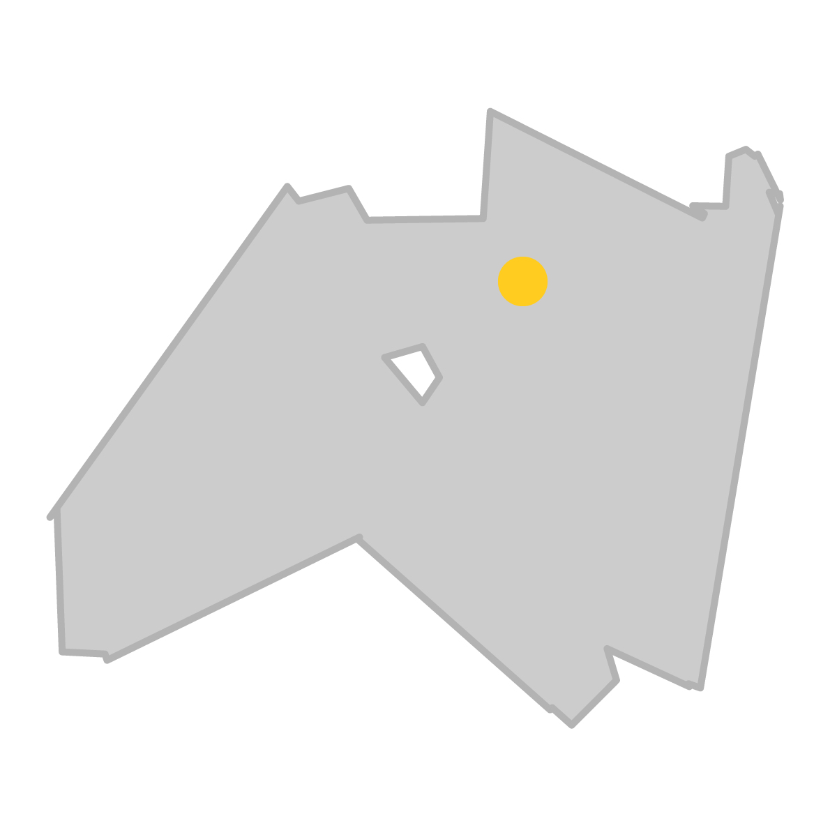 福島県の無料フリーイラスト｜簡易・県庁あり・単純化(グレー)