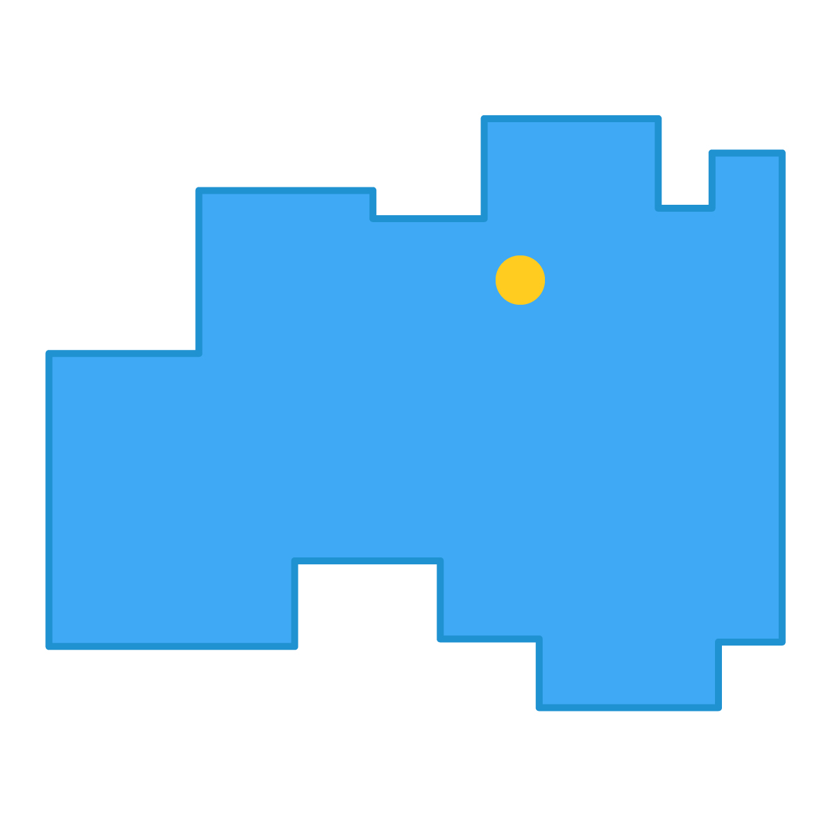 福島県の無料フリーイラスト|簡易・県庁あり・四角(青)