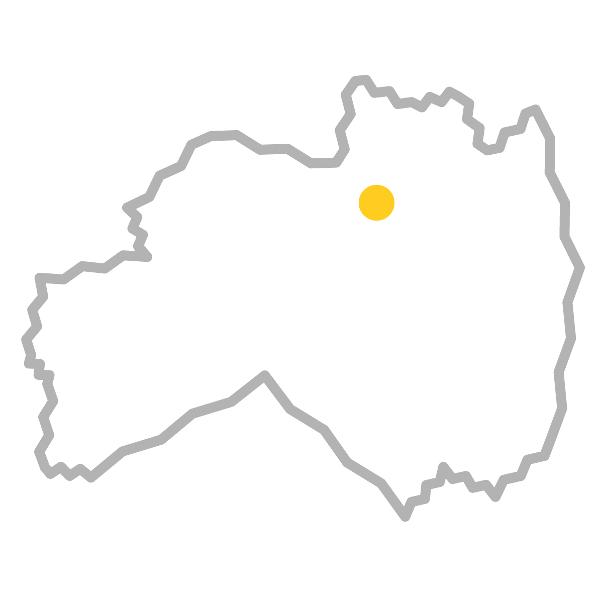 福島県の無料フリーイラスト｜簡易・県庁あり・ジグザグ(グレー)