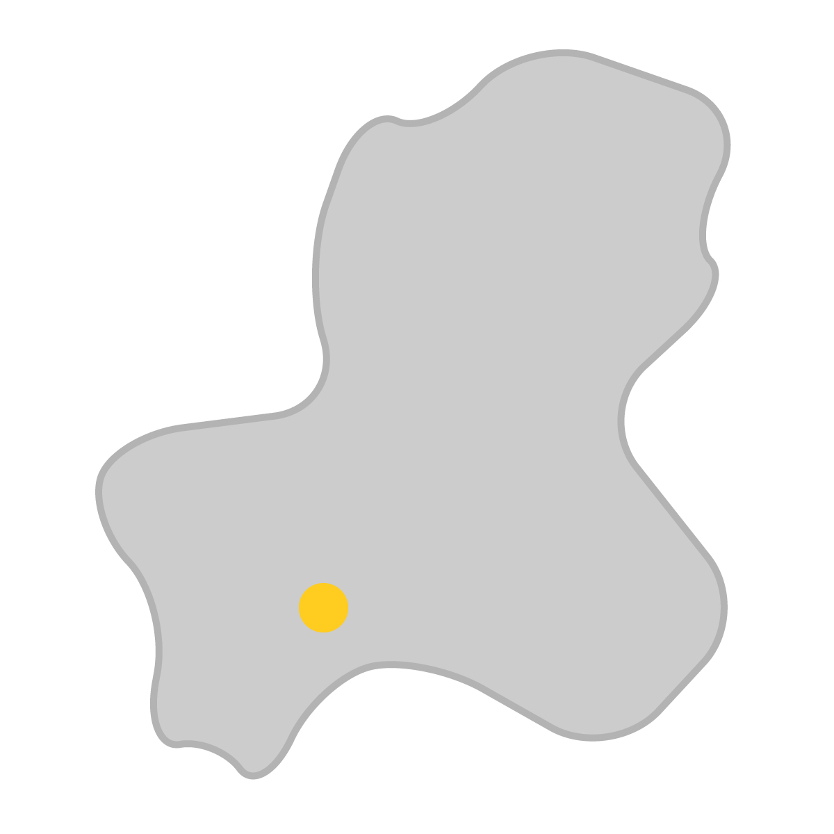 岐阜県の無料フリーイラスト｜簡易・県庁あり・曲線(グレー)