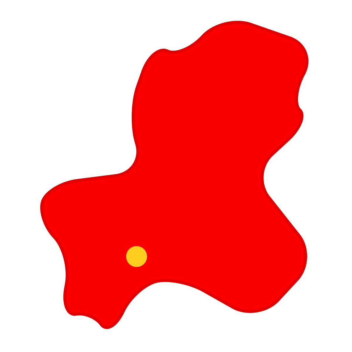 岐阜県の無料フリーイラスト|簡易・県庁あり・曲線(赤)