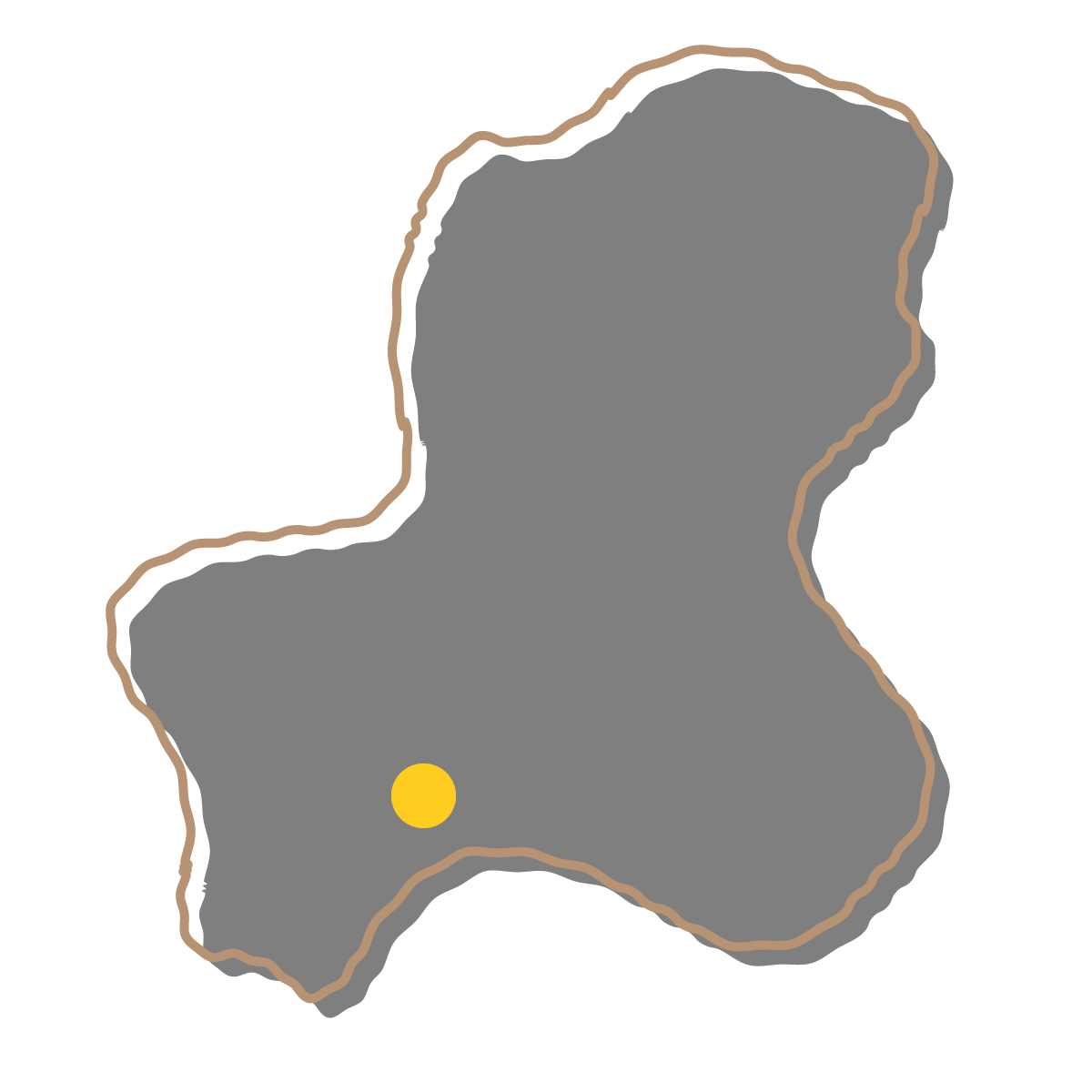 岐阜県の無料フリーイラスト｜簡易・県庁あり・イラスト風(黒)