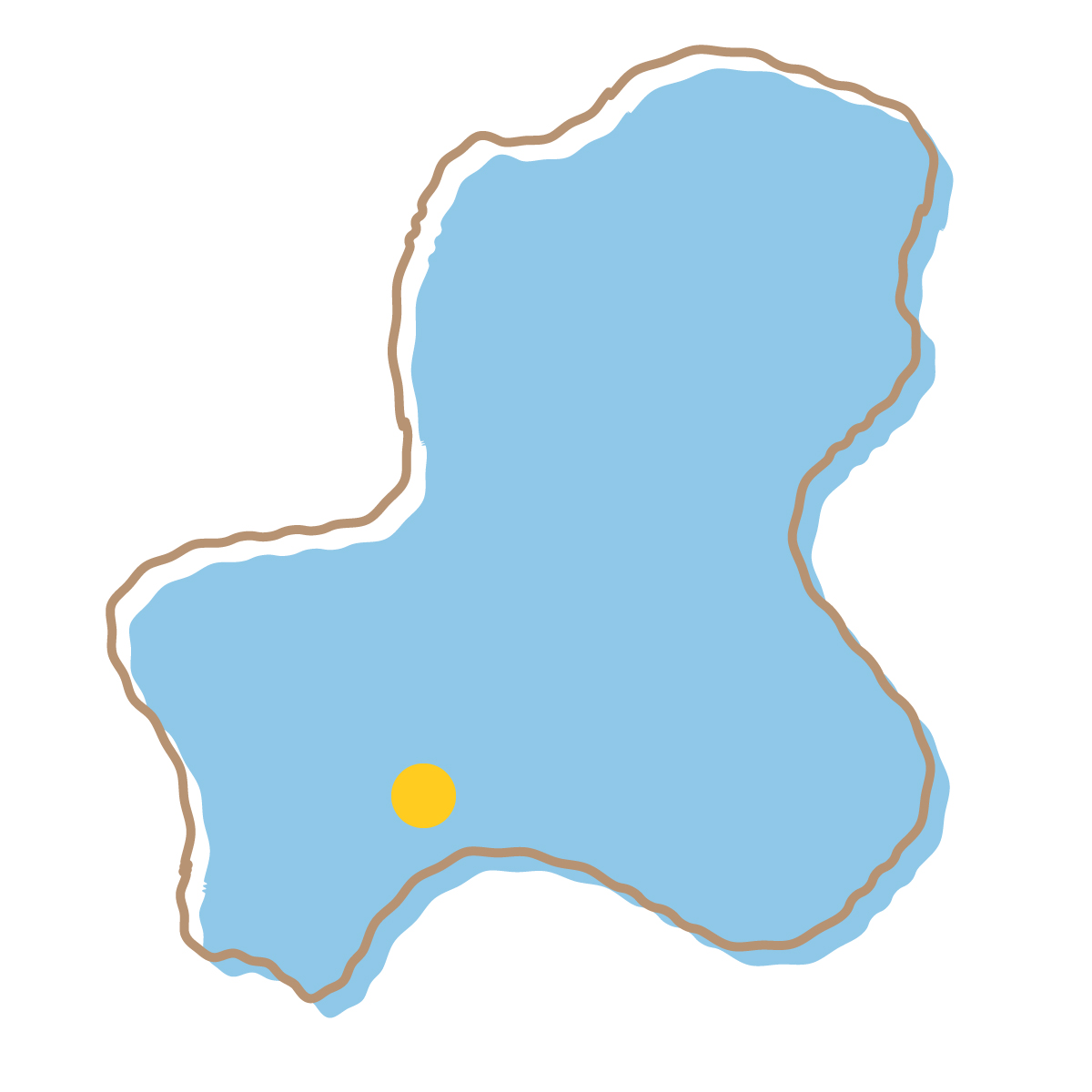 岐阜県の無料フリーイラスト|簡易・県庁あり・イラスト風(青)