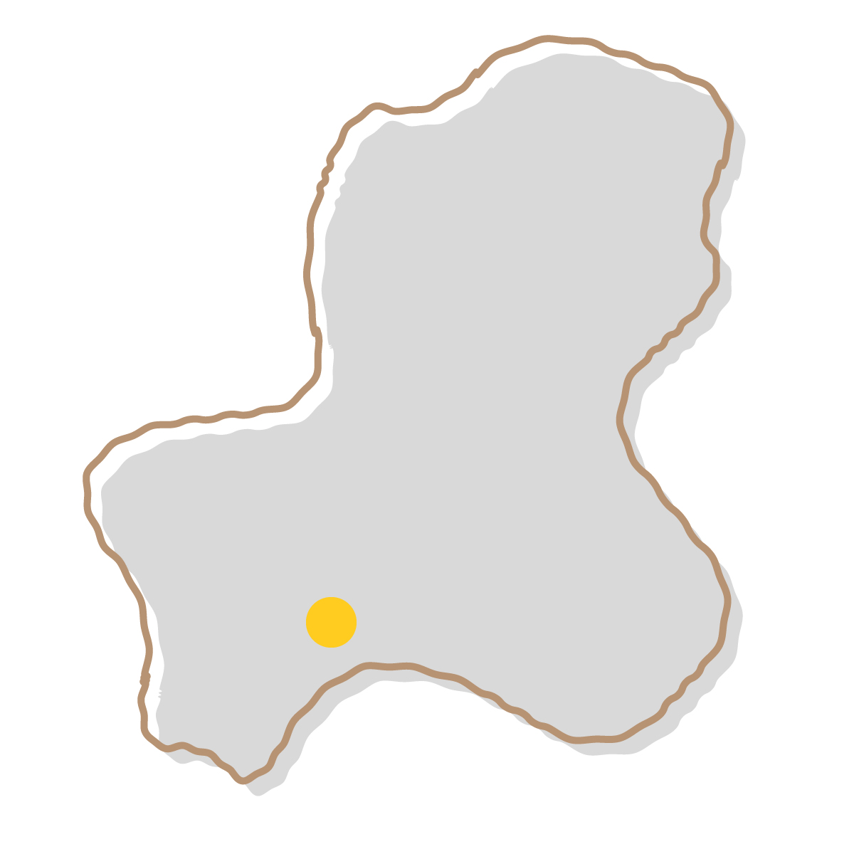 岐阜県の無料フリーイラスト｜簡易・県庁あり・イラスト風(グレー)