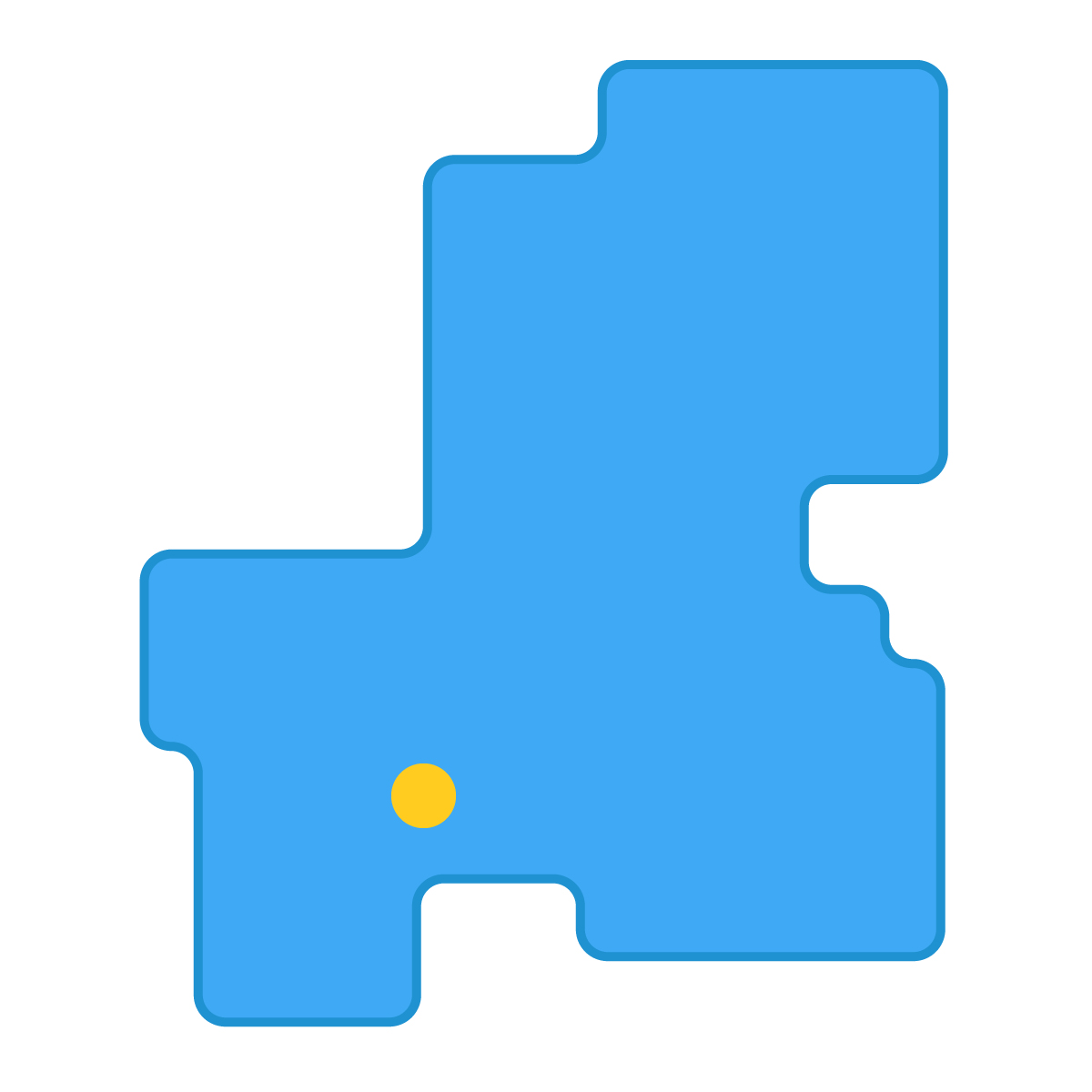 岐阜県の無料フリーイラスト|簡易・県庁あり・角丸(青)