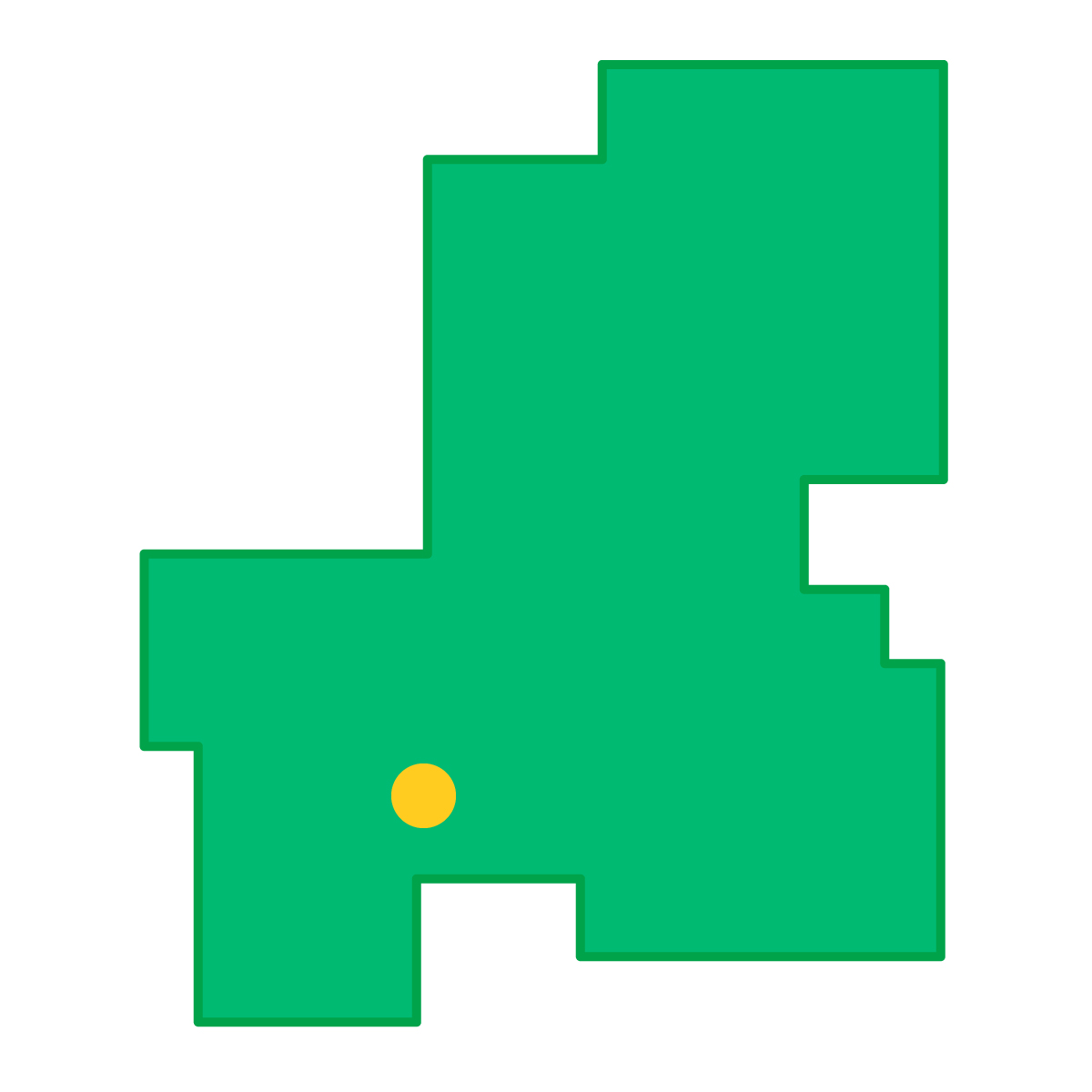 岐阜県の無料フリーイラスト|簡易・県庁あり・四角(緑)