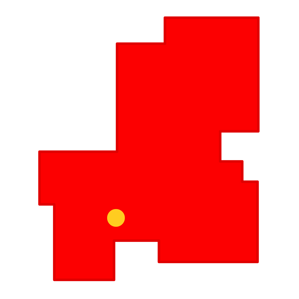 岐阜県の無料フリーイラスト|簡易・県庁あり・四角(赤)