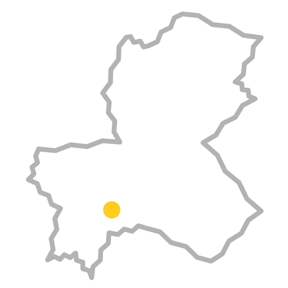 岐阜県の無料フリーイラスト|簡易・県庁あり・ジグザグ(グレー)