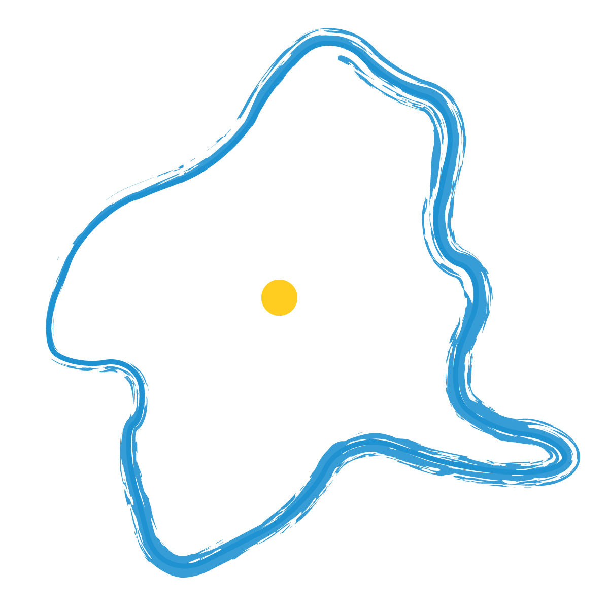群馬県の無料フリーイラスト｜簡易・県庁あり・毛筆(青)