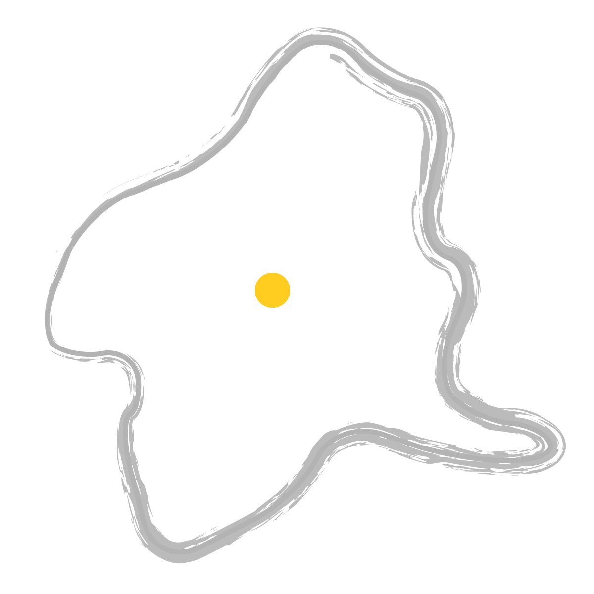 群馬県の無料フリーイラスト|簡易・県庁あり・毛筆(グレー)