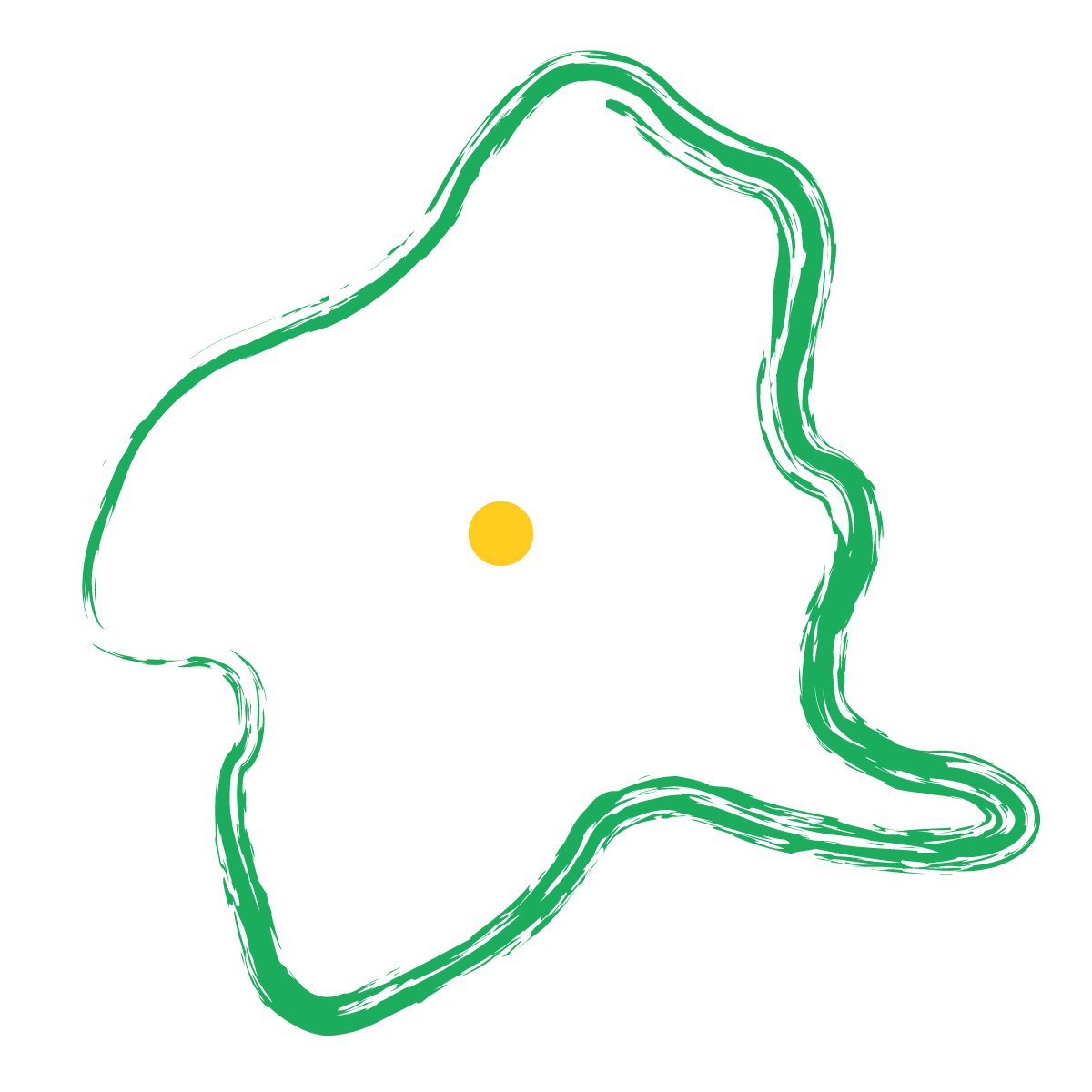 群馬県の無料フリーイラスト｜簡易・県庁あり・毛筆(緑)