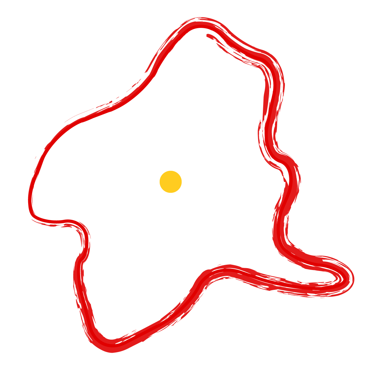 群馬県の無料フリーイラスト|簡易・県庁あり・毛筆(赤)