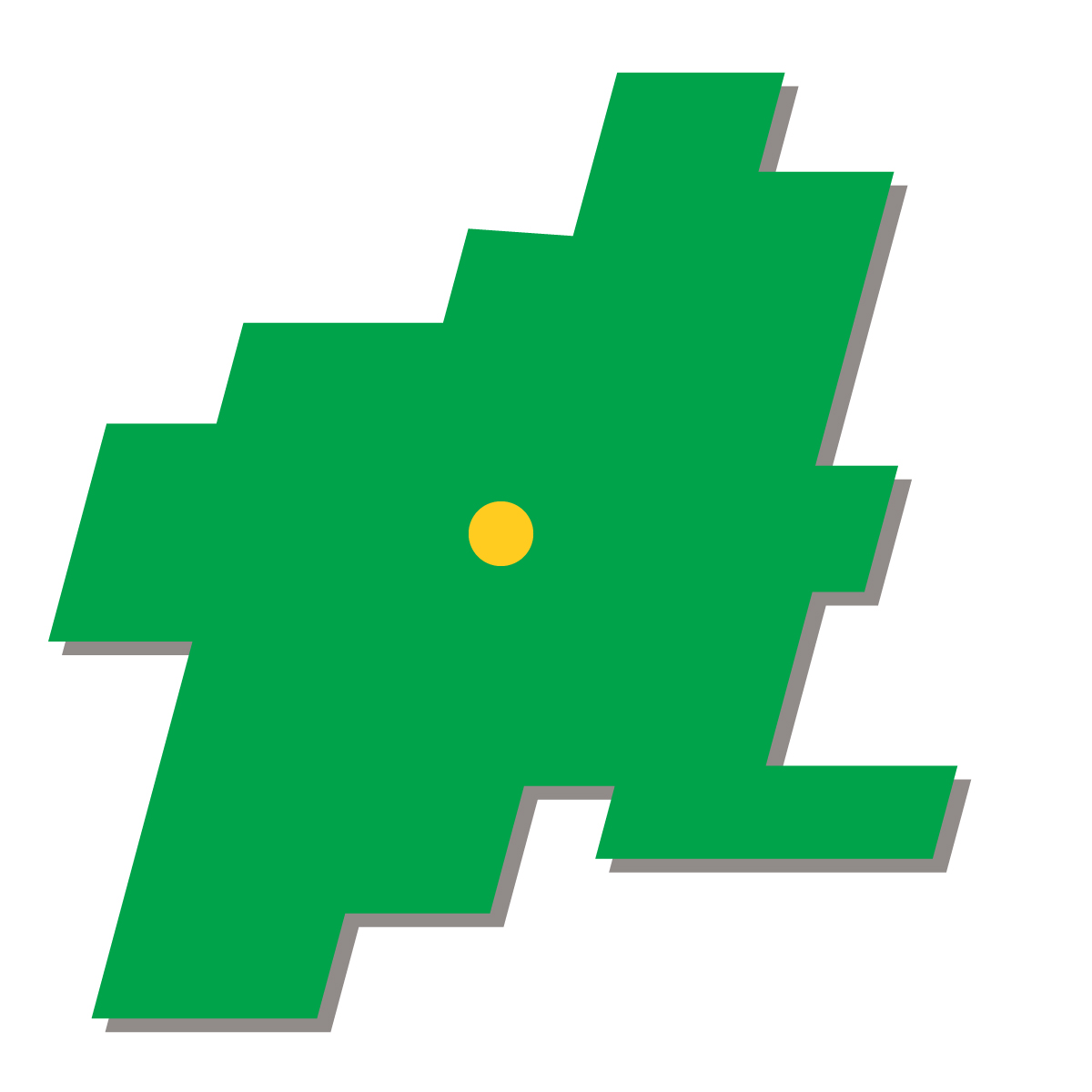 群馬県の無料フリーイラスト|簡易・県庁あり・四角斜め(緑)