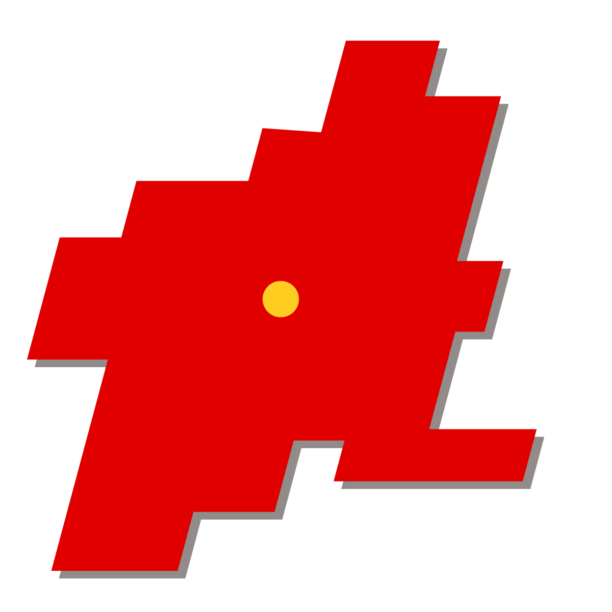 群馬県の無料フリーイラスト|簡易・県庁あり・四角斜め(赤)