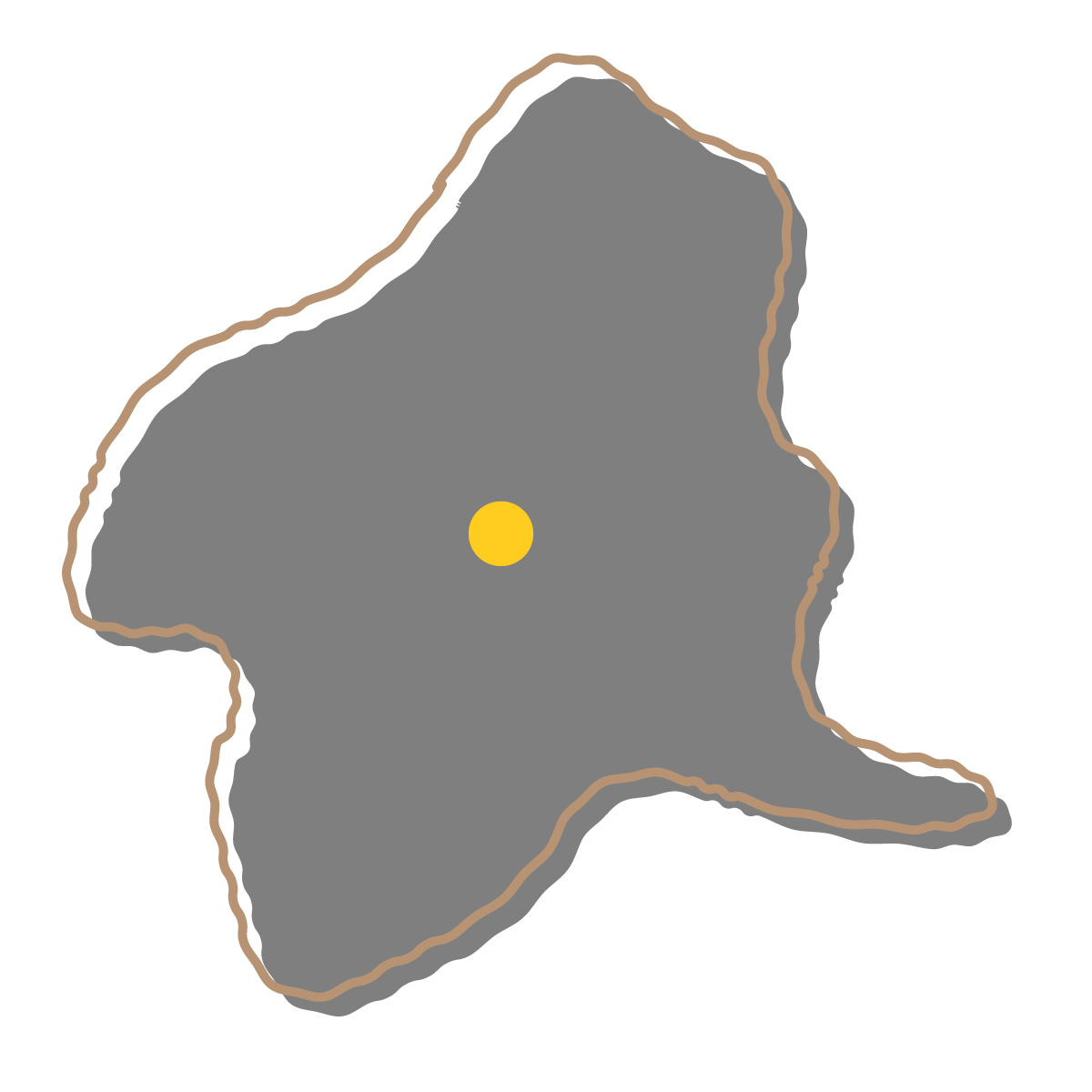 群馬県の無料フリーイラスト｜簡易・県庁あり・イラスト風(黒)