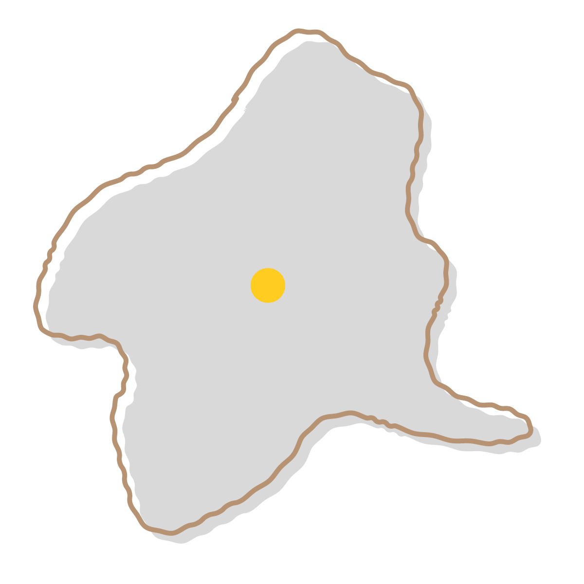 群馬県の無料フリーイラスト｜簡易・県庁あり・イラスト風(グレー)