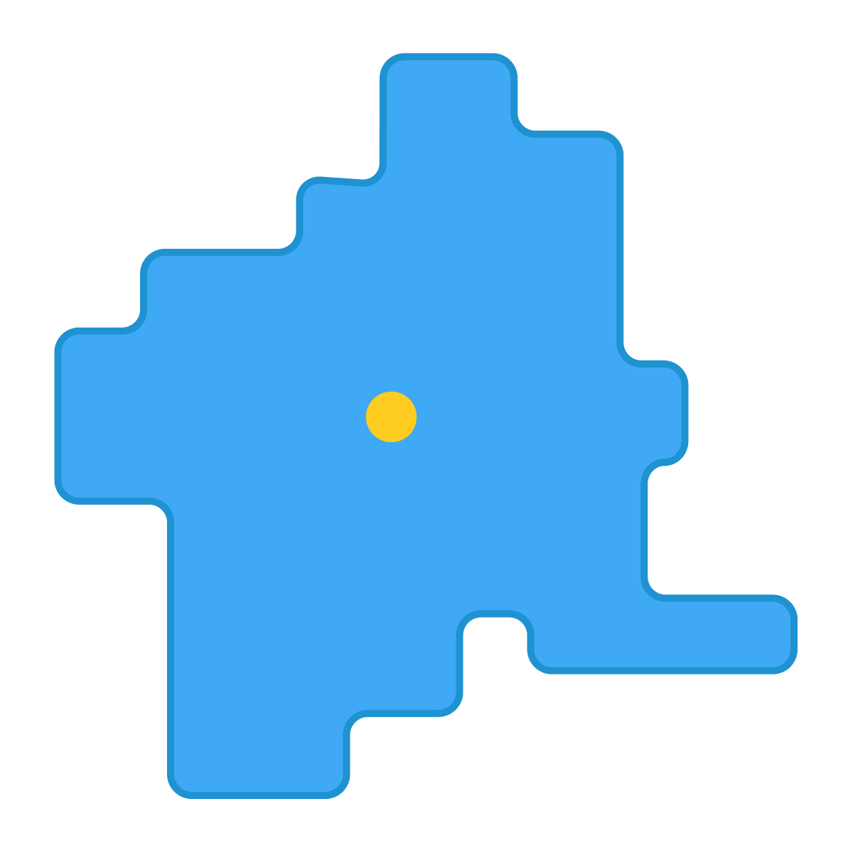 群馬県の無料フリーイラスト|簡易・県庁あり・角丸(青)