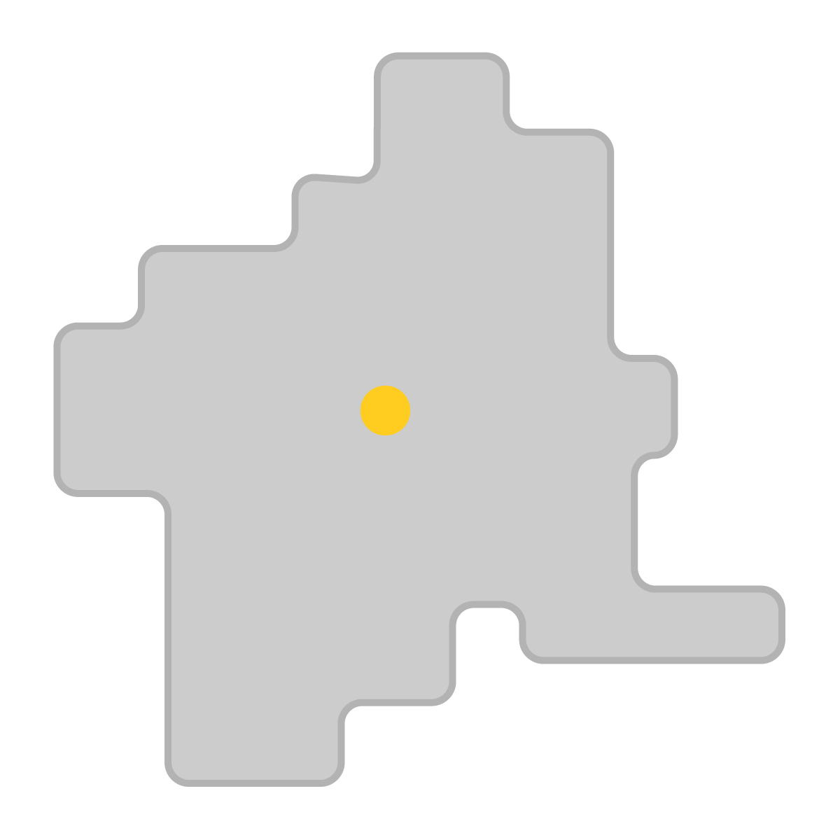 群馬県の無料フリーイラスト|簡易・県庁あり・角丸(グレー)