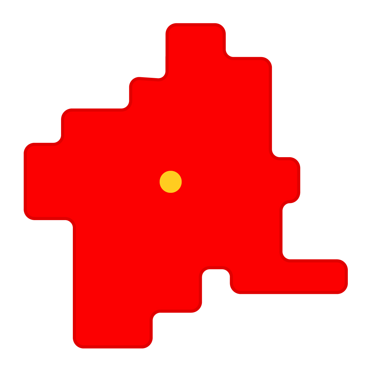 群馬県の無料フリーイラスト｜簡易・県庁あり・角丸(赤)