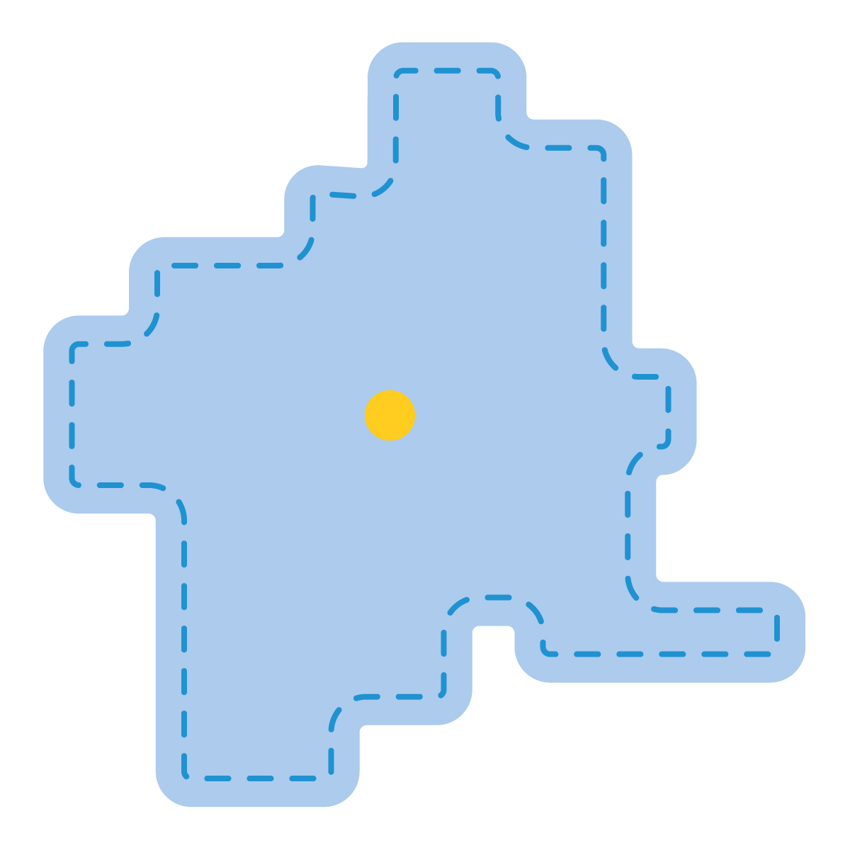 群馬県の無料フリーイラスト|簡易・県庁あり・角丸ステッチ(青)