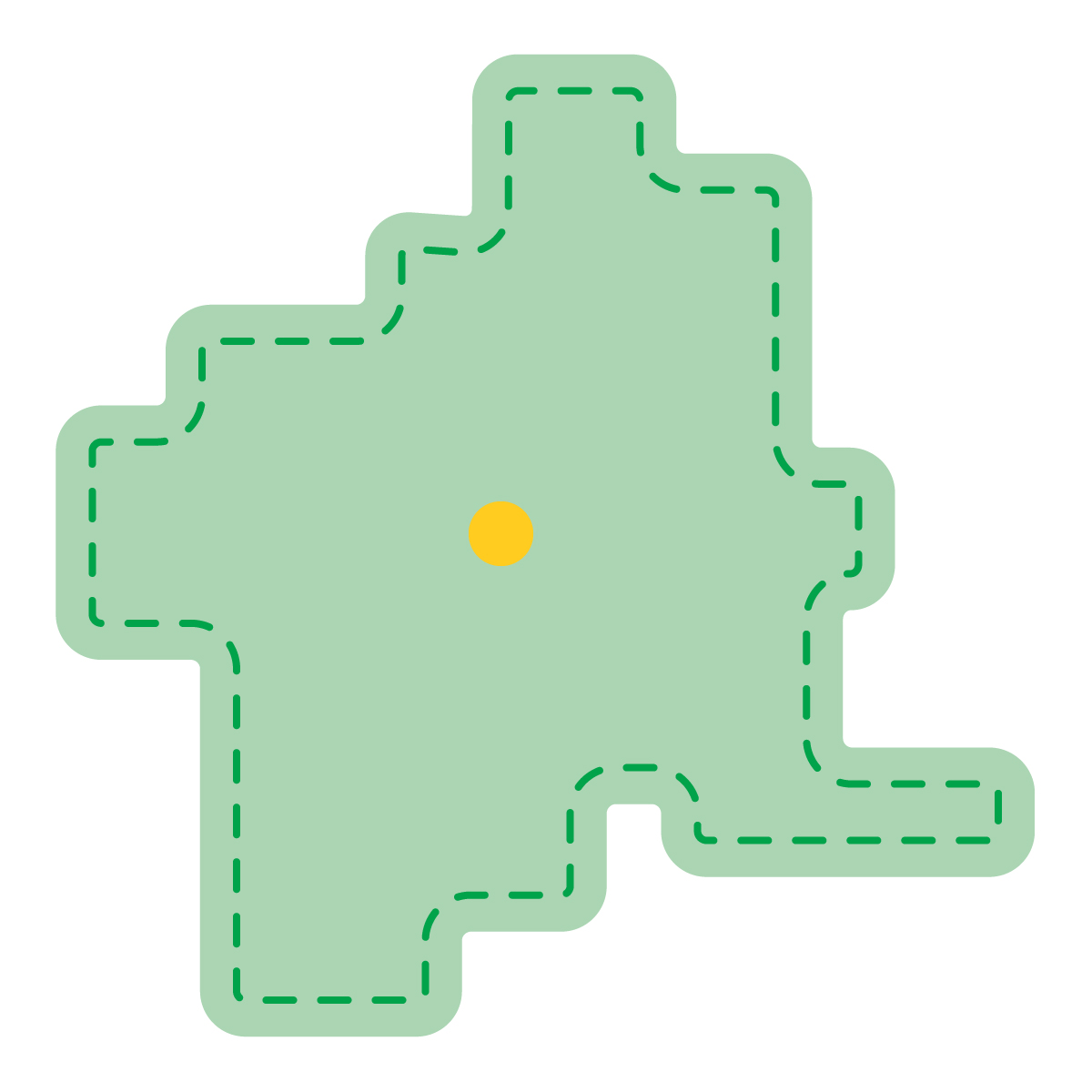 群馬県の無料フリーイラスト|簡易・県庁あり・角丸ステッチ(緑)