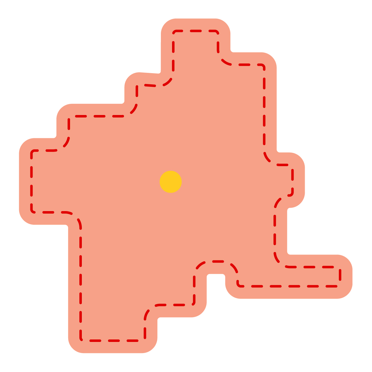 群馬県の無料フリーイラスト｜簡易・県庁あり・角丸ステッチ(赤)