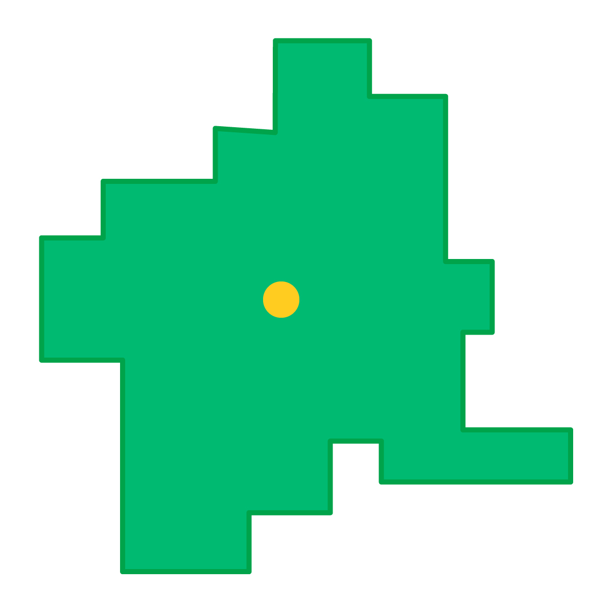 群馬県の無料フリーイラスト｜簡易・県庁あり・四角(緑)