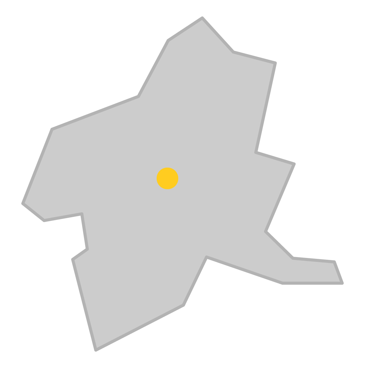 群馬県の無料フリーイラスト｜簡易・県庁あり・三角(グレー)