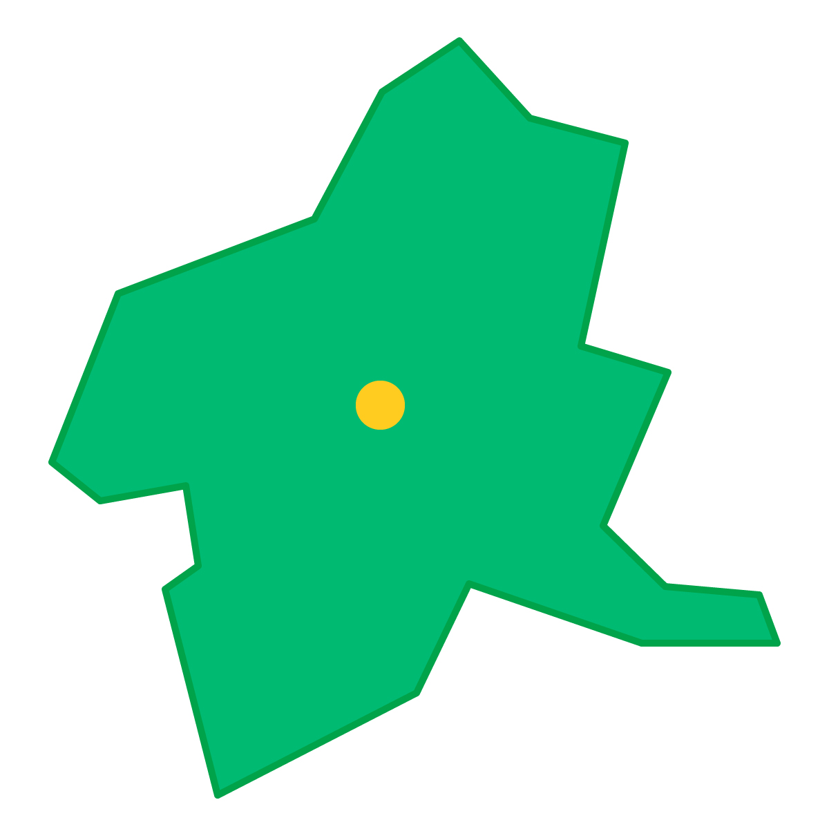 群馬県の無料フリーイラスト｜簡易・県庁あり・三角(緑)