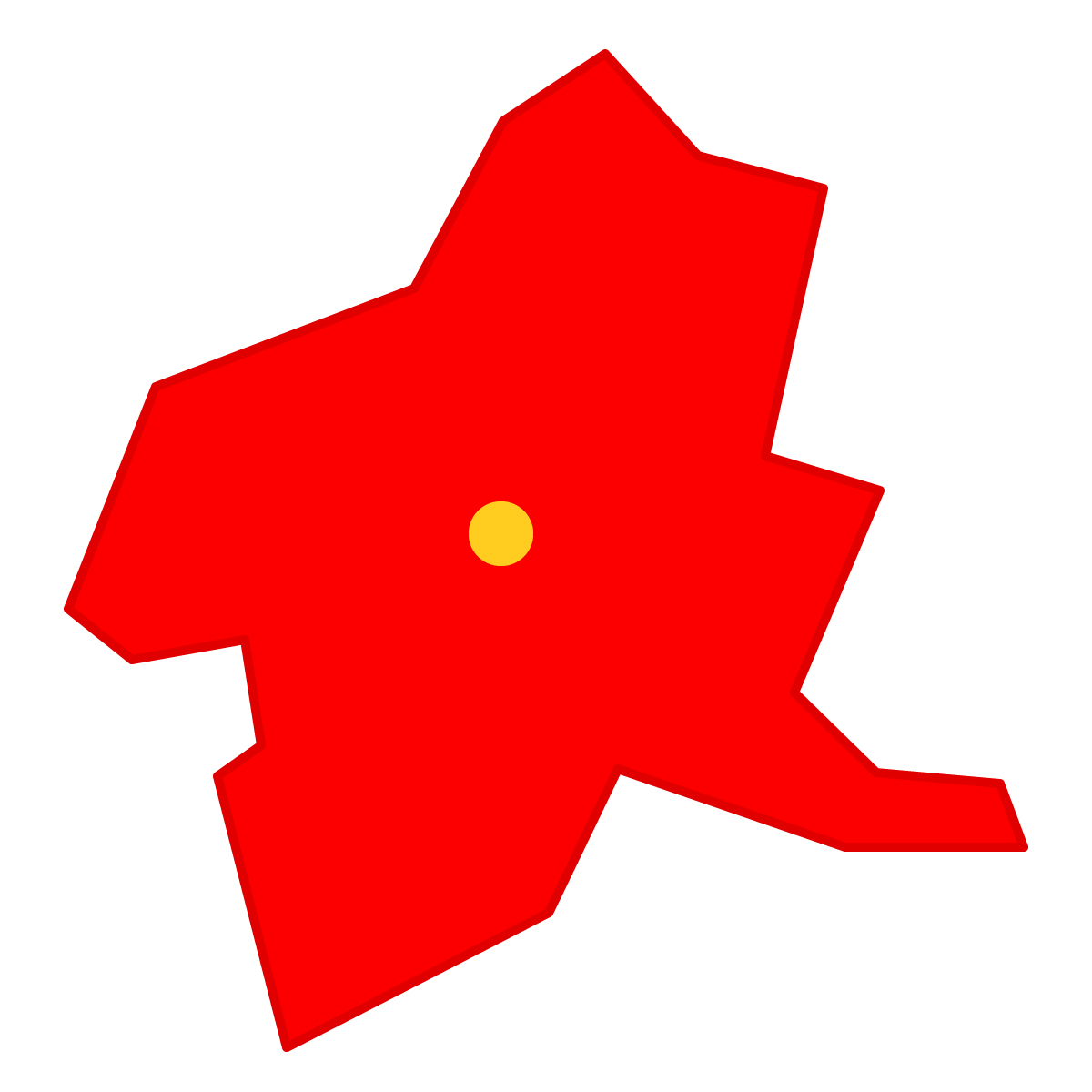 群馬県の無料フリーイラスト|簡易・県庁あり・三角(赤)