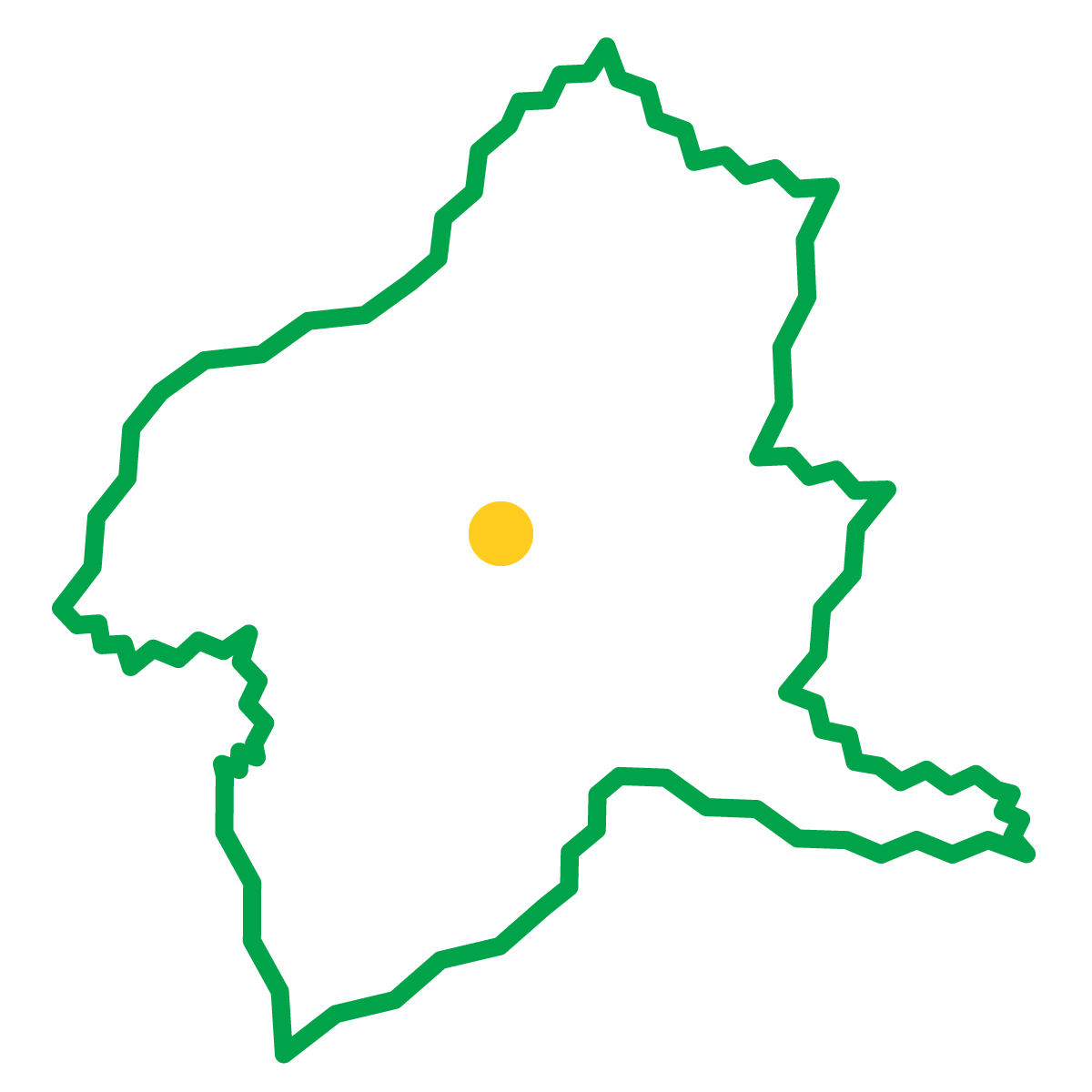 群馬県の無料フリーイラスト|簡易・県庁あり・ジグザグ(緑)