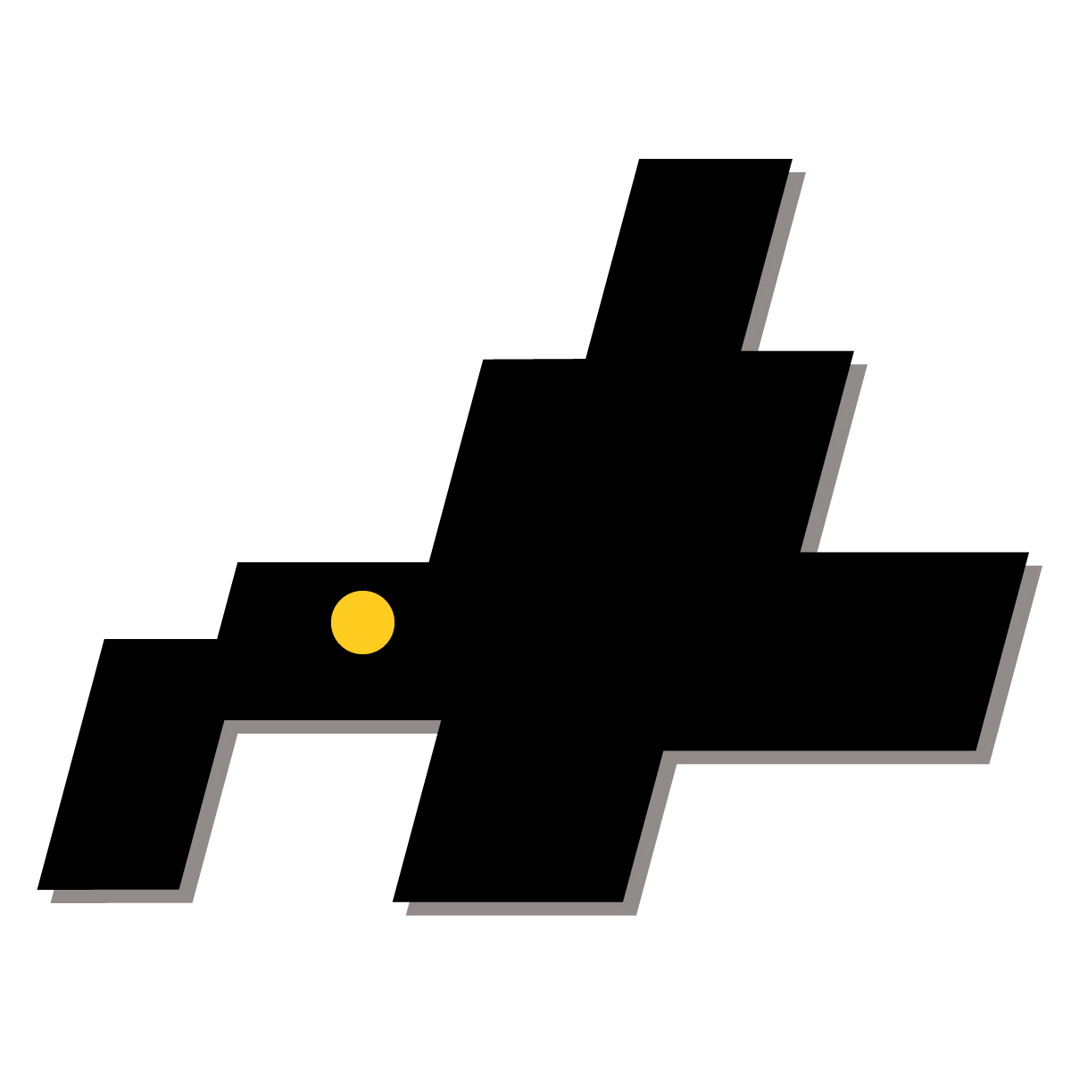 北海道の無料フリーイラスト|簡易・県庁あり・四角斜め(黒)