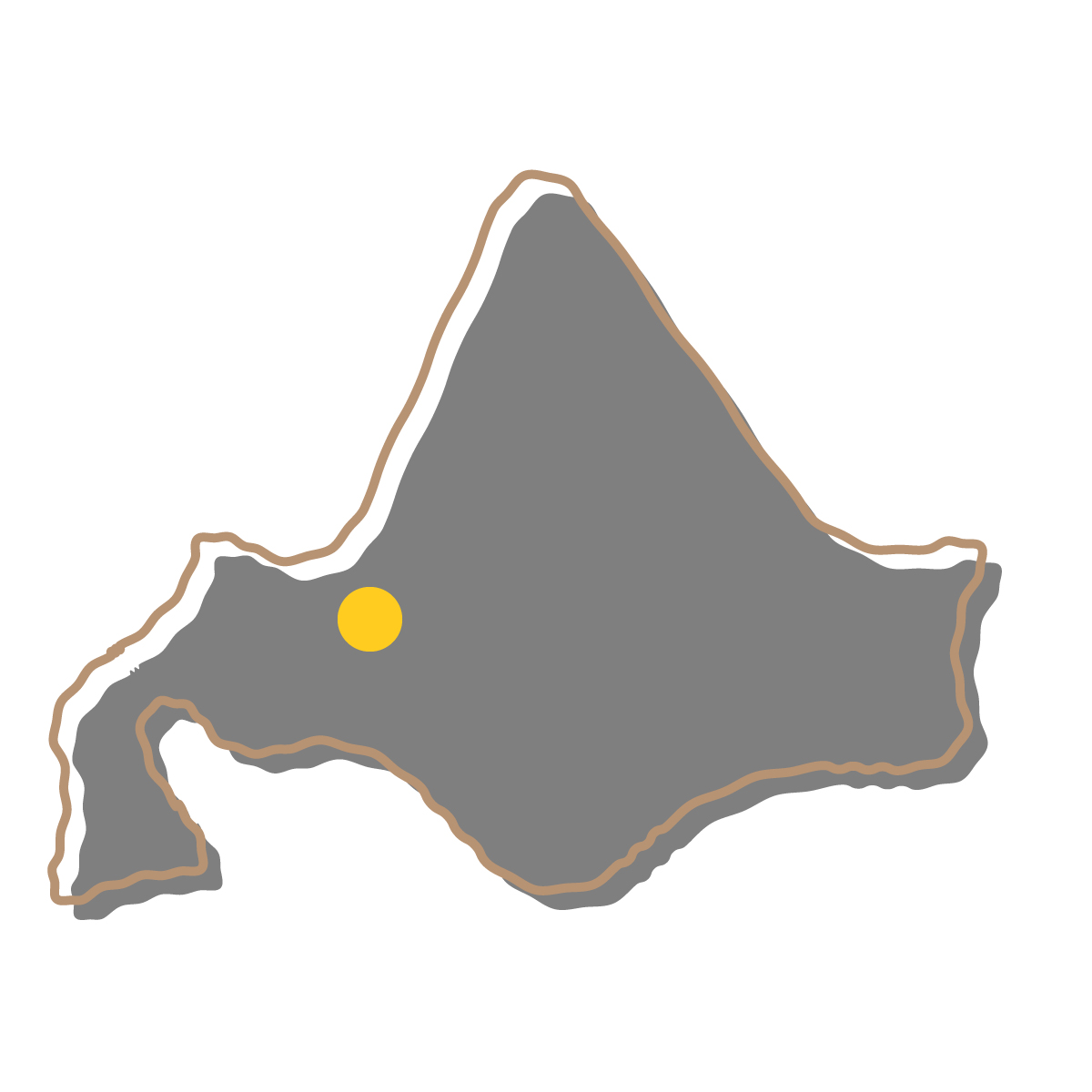 北海道の無料フリーイラスト｜簡易・県庁あり・イラスト風(黒)