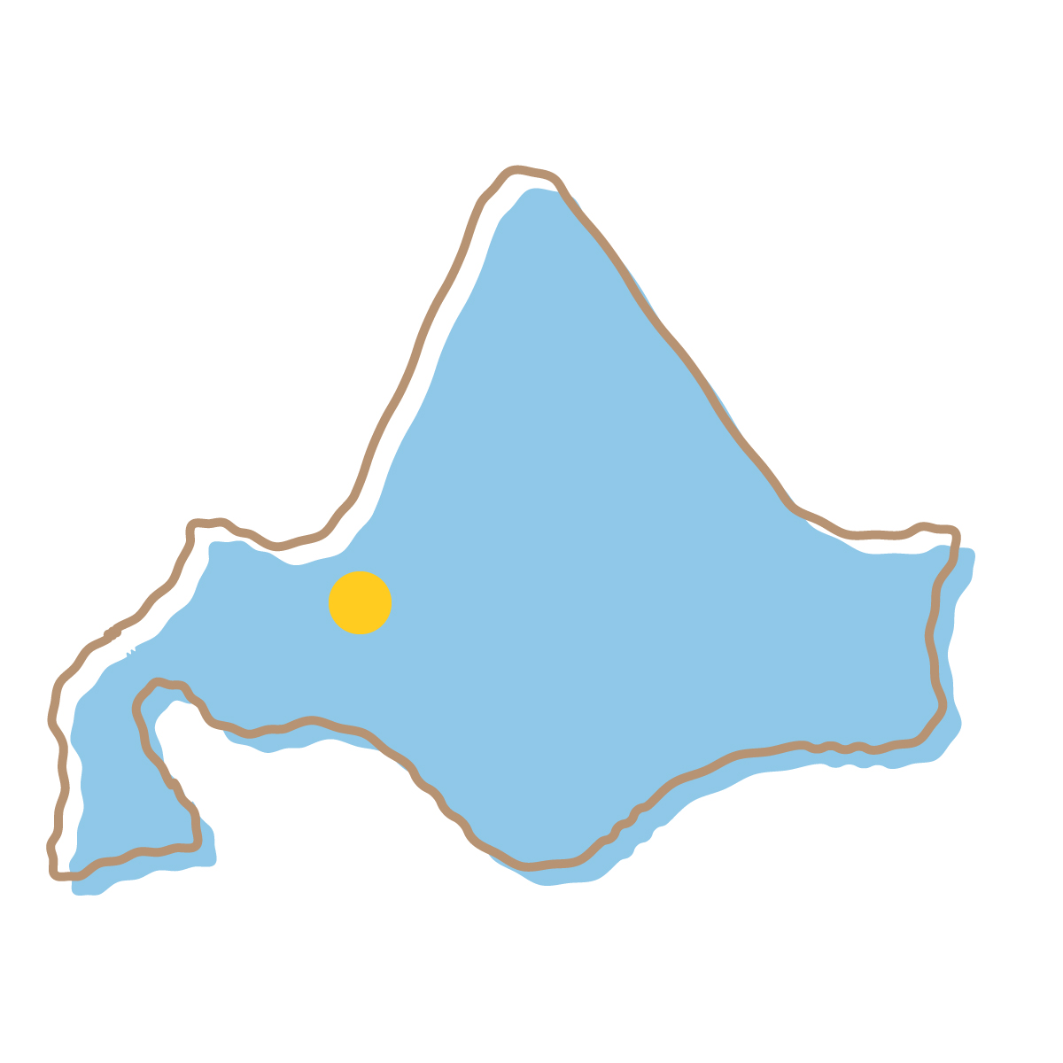 北海道の無料フリーイラスト|簡易・県庁あり・イラスト風(青)