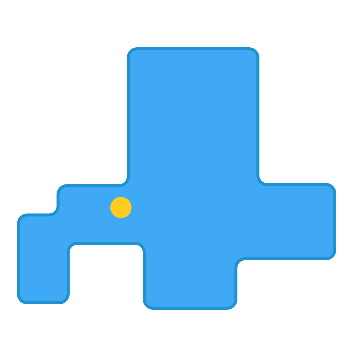 北海道の無料フリーイラスト｜簡易・県庁あり・角丸(青)