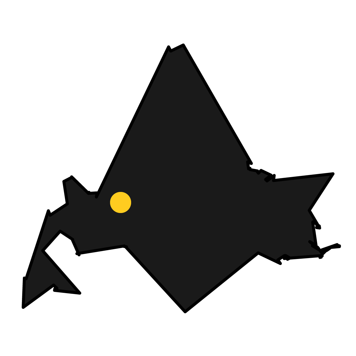 北海道の無料フリーイラスト|簡易・県庁あり・単純化(黒)