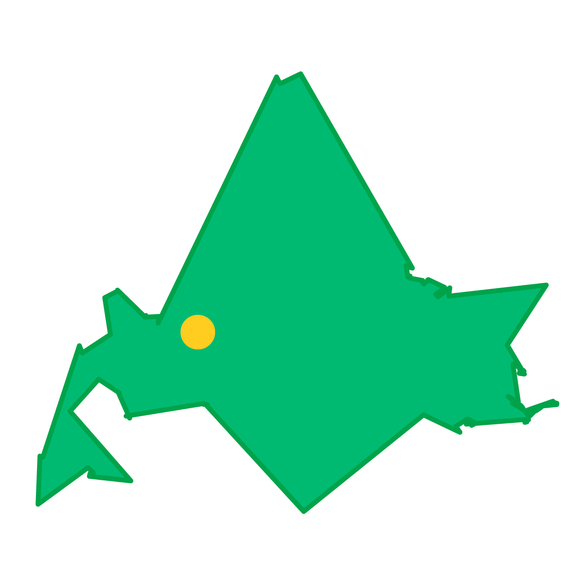 北海道の無料フリーイラスト｜簡易・県庁あり・単純化(緑)