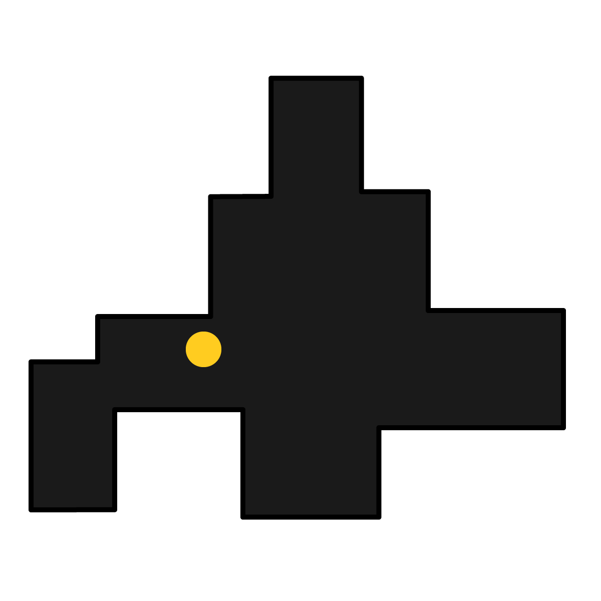 北海道の無料フリーイラスト|簡易・県庁あり・四角(黒)