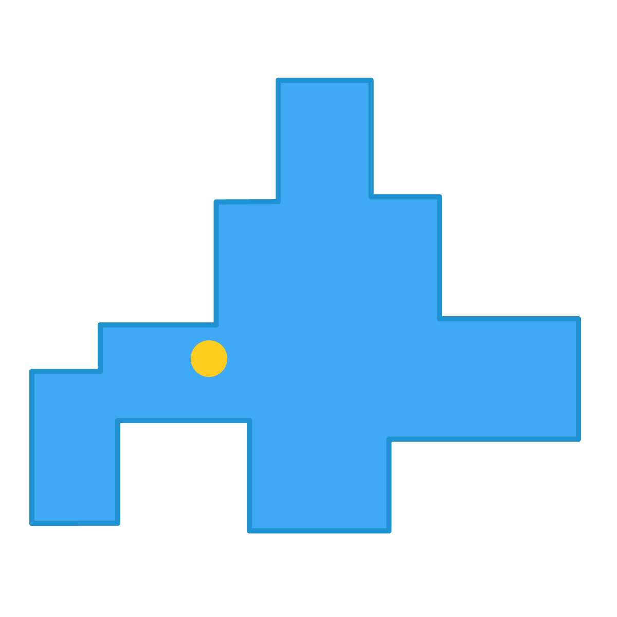 北海道の無料フリーイラスト|簡易・県庁あり・四角(青)