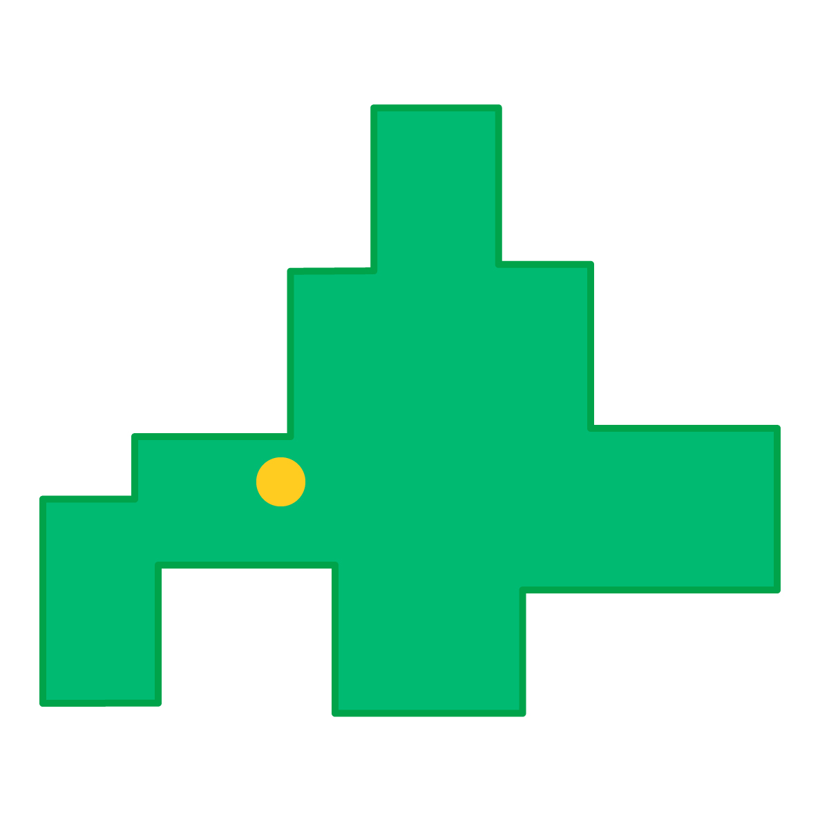 北海道の無料フリーイラスト｜簡易・県庁あり・四角(緑)