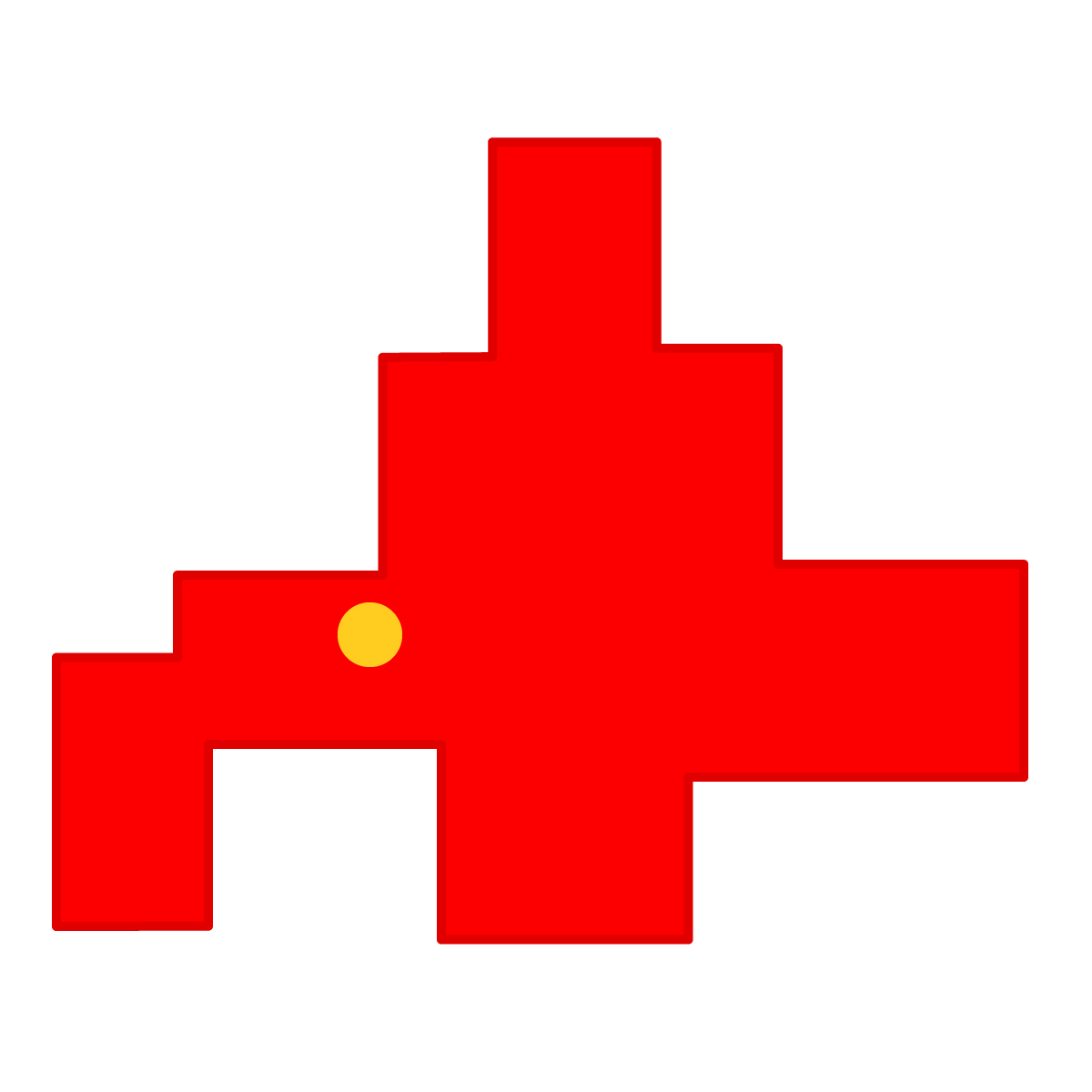 北海道の無料フリーイラスト|簡易・県庁あり・四角(赤)