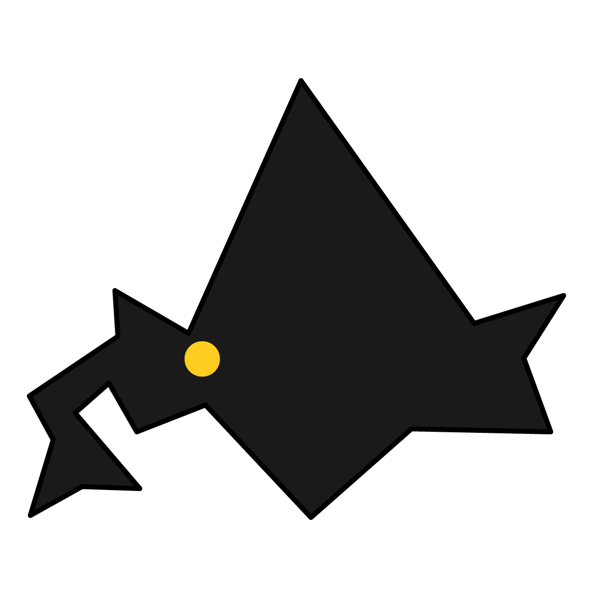 北海道の無料フリーイラスト｜簡易・県庁あり・三角(黒)