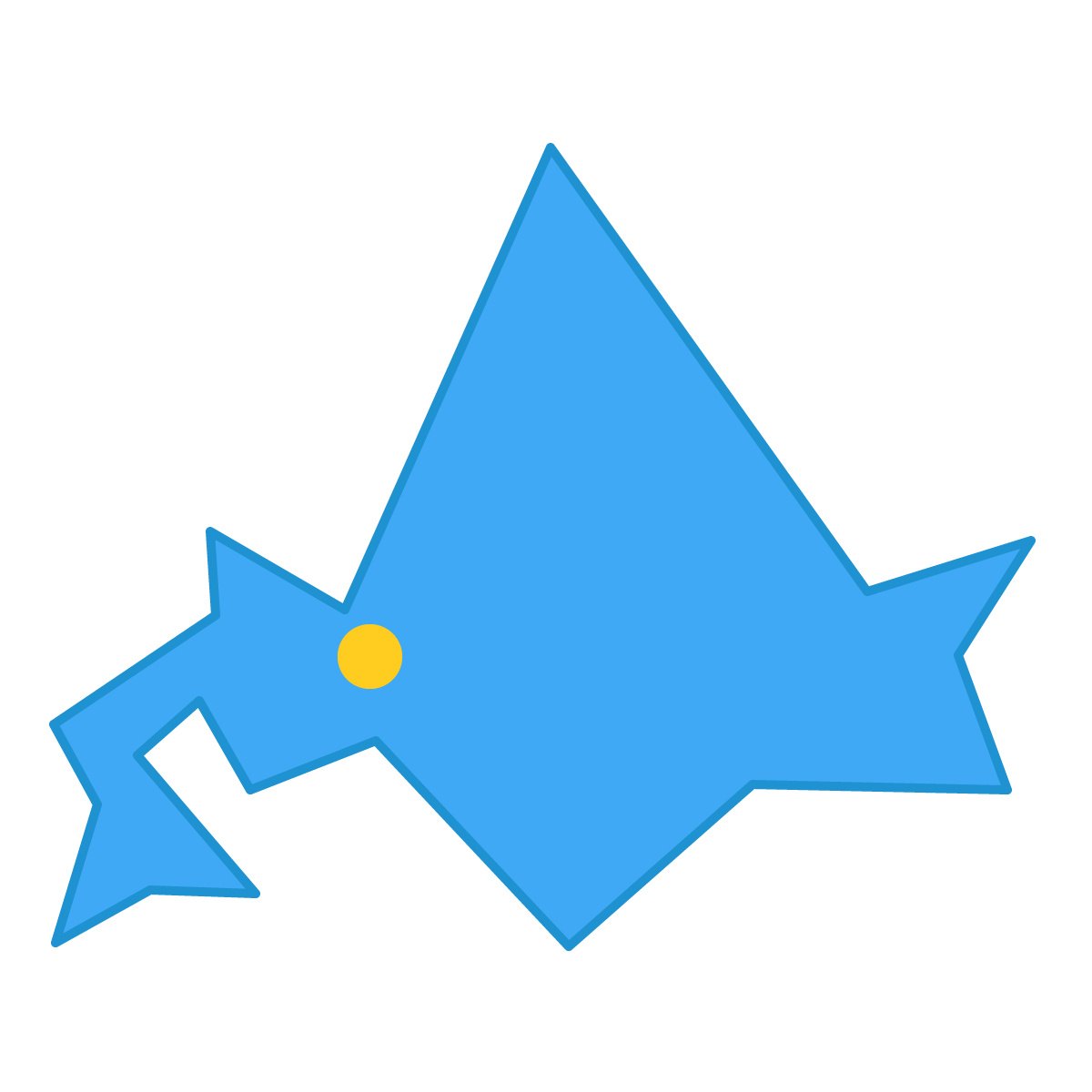 北海道の無料フリーイラスト|簡易・県庁あり・三角(青)