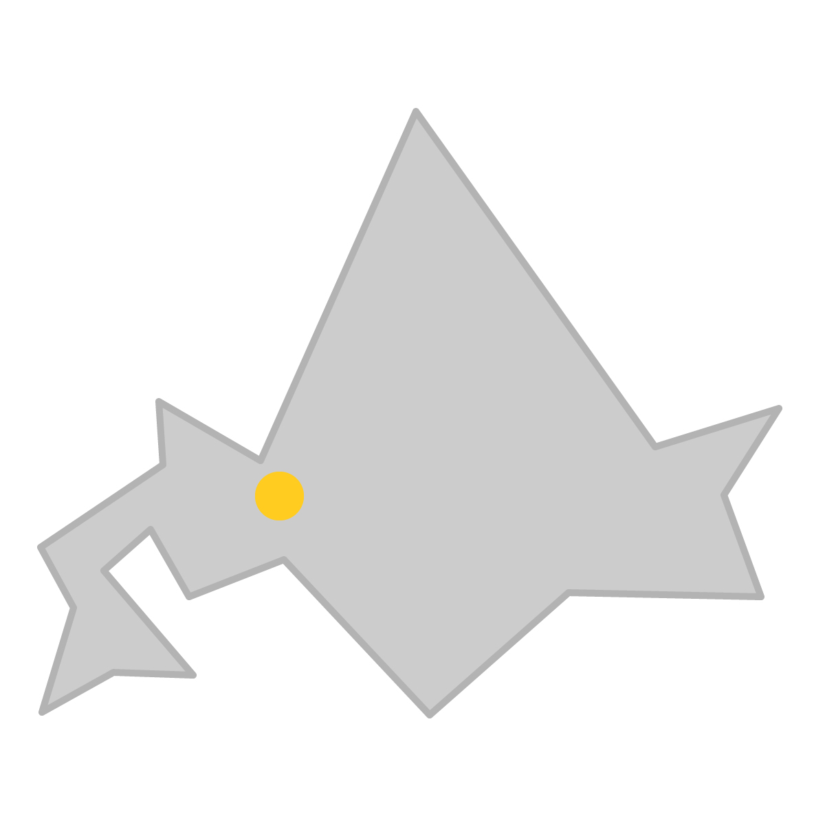 北海道の無料フリーイラスト｜簡易・県庁あり・三角(グレー)