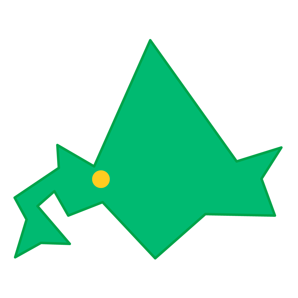 北海道の無料フリーイラスト|簡易・県庁あり・三角(緑)