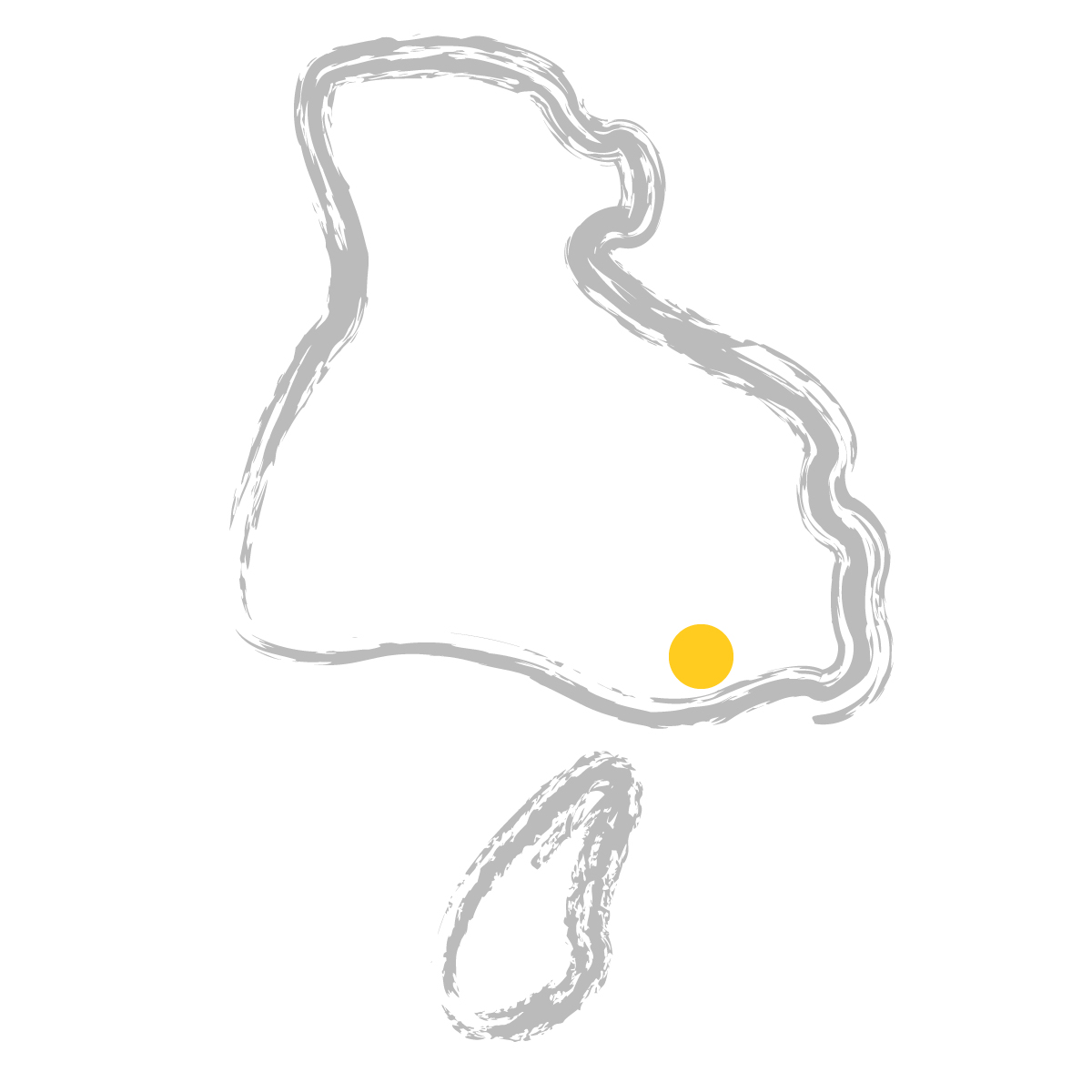 兵庫県の無料フリーイラスト｜簡易・県庁あり・毛筆(グレー)