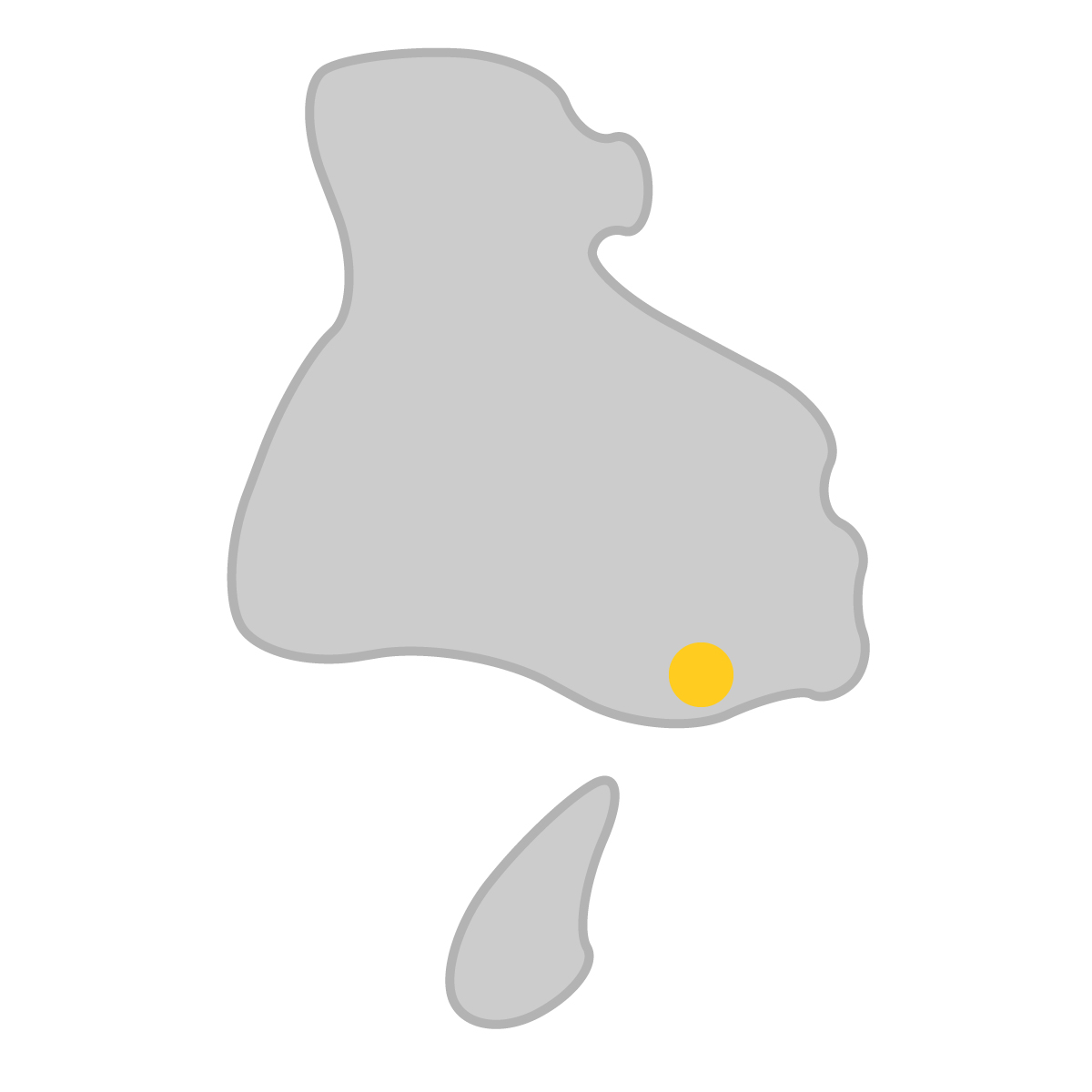 兵庫県の無料フリーイラスト｜簡易・県庁あり・曲線(グレー)